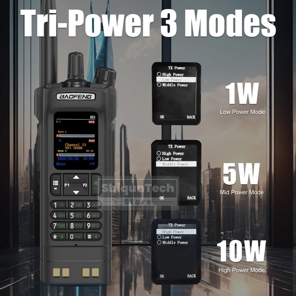 1/2PCS BAOFENG DM-32 DMR Digital Walkie Talkie With Belt Clip Hoster GPS Dual Mode Analog TDMA Dual Time Slot AES256 USB-C Radio