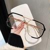 Oversized Double Bridge Sunglasses Retro Women Suglasses Uv Resistant Lower Half Frame Unique One Piece Sunglasses For Men