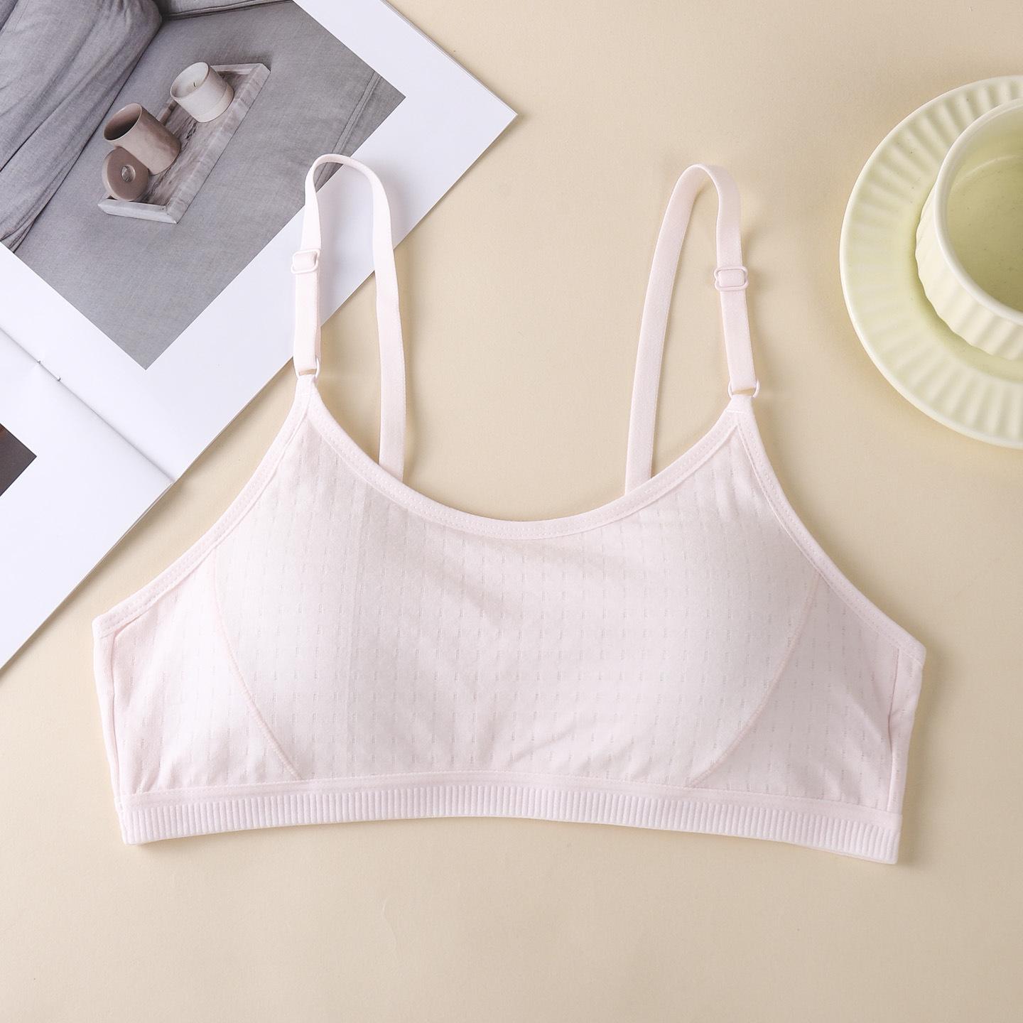 

Удобный дышащий спортивный бюстгальтер для девочек-подростков со съемными чашечками F (fits 80-120 jin) светло-розовый