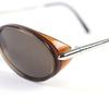 Excellent Cartier sunglasses 2C decor logo engraved oval shape Clear Brown Silver men Used