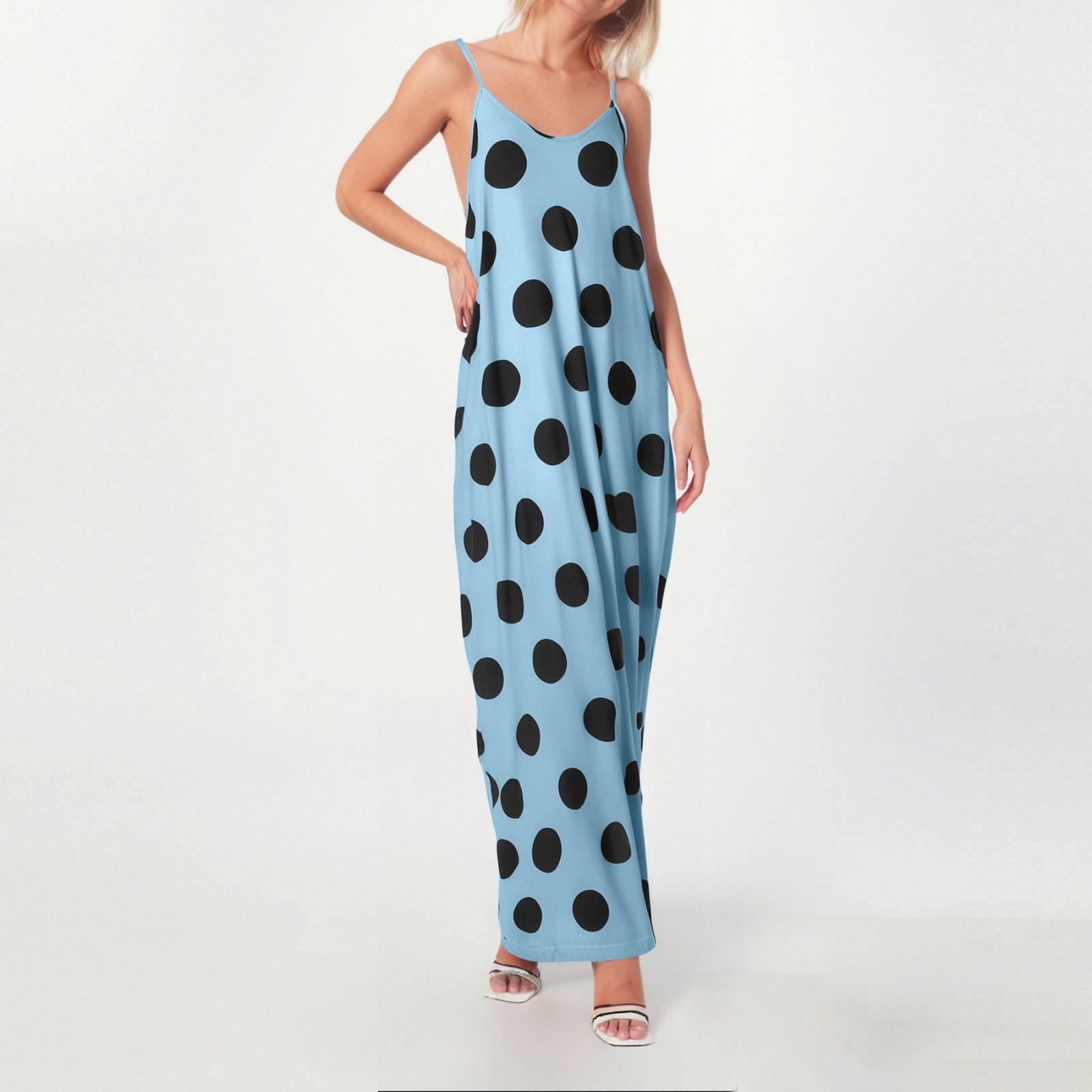 

Женское модное платье-комбинация без рукавов с принтом M