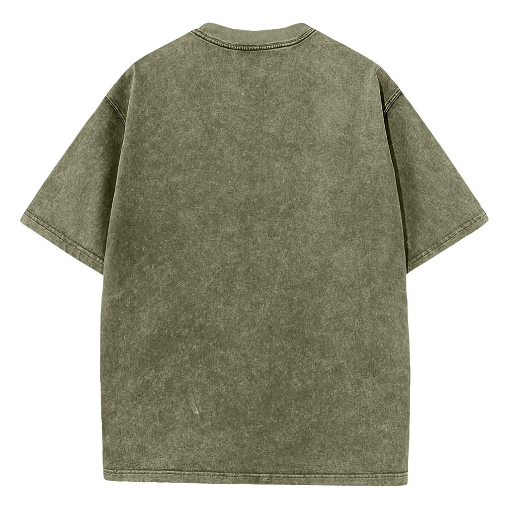 Men’s Vintage Crew Neck Short Sleeve T Shirt Classic Fit Cotton Material Casual Basic Top for Everyday Wear