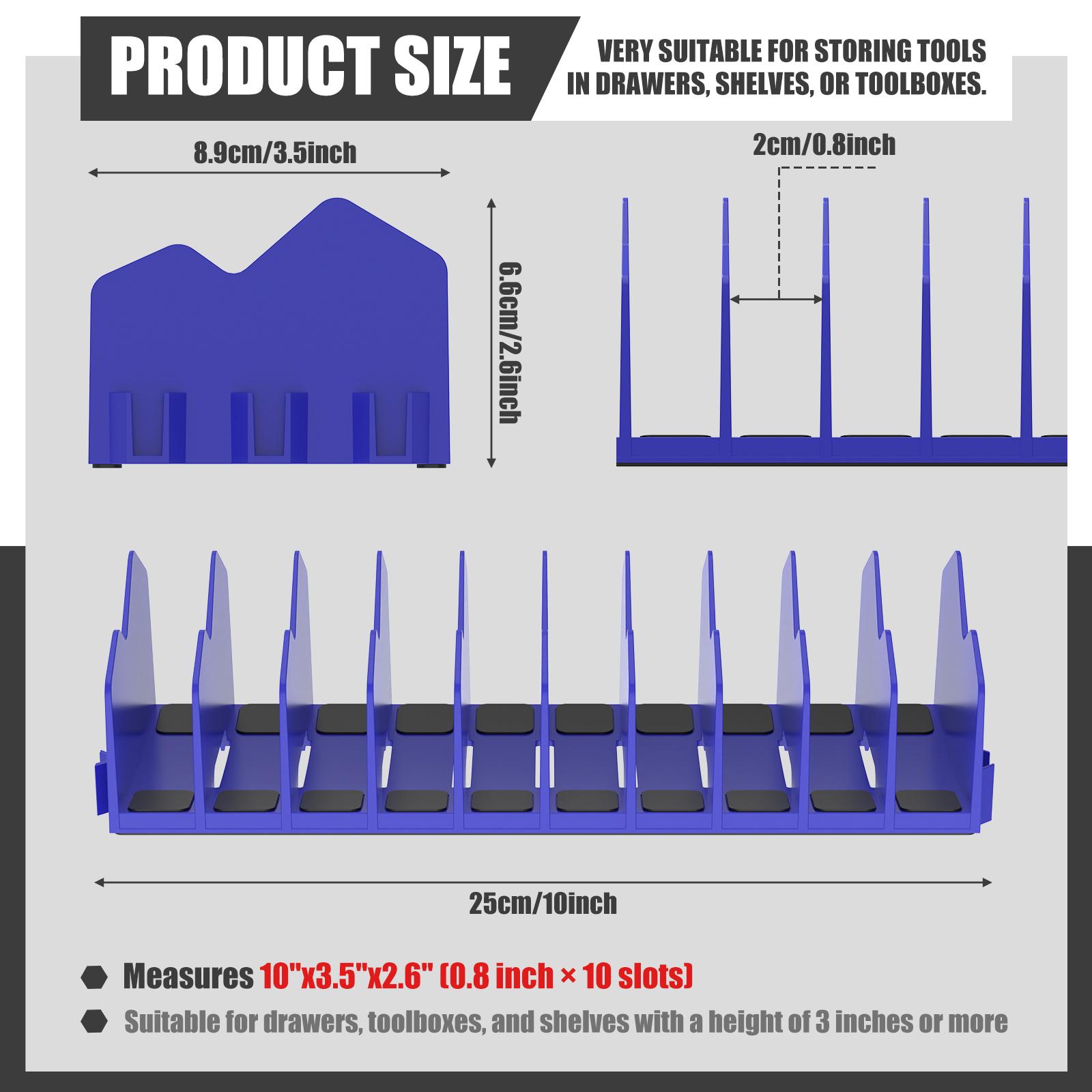 

Органайзер для плоскогубцев с нескользящим резиновым основанием, 10 слотов, стойка для плоскогубцев, экономящая место, органайзер для инструментов: плоскогубцы, кусачки, отвертки, гаечные ключи синий