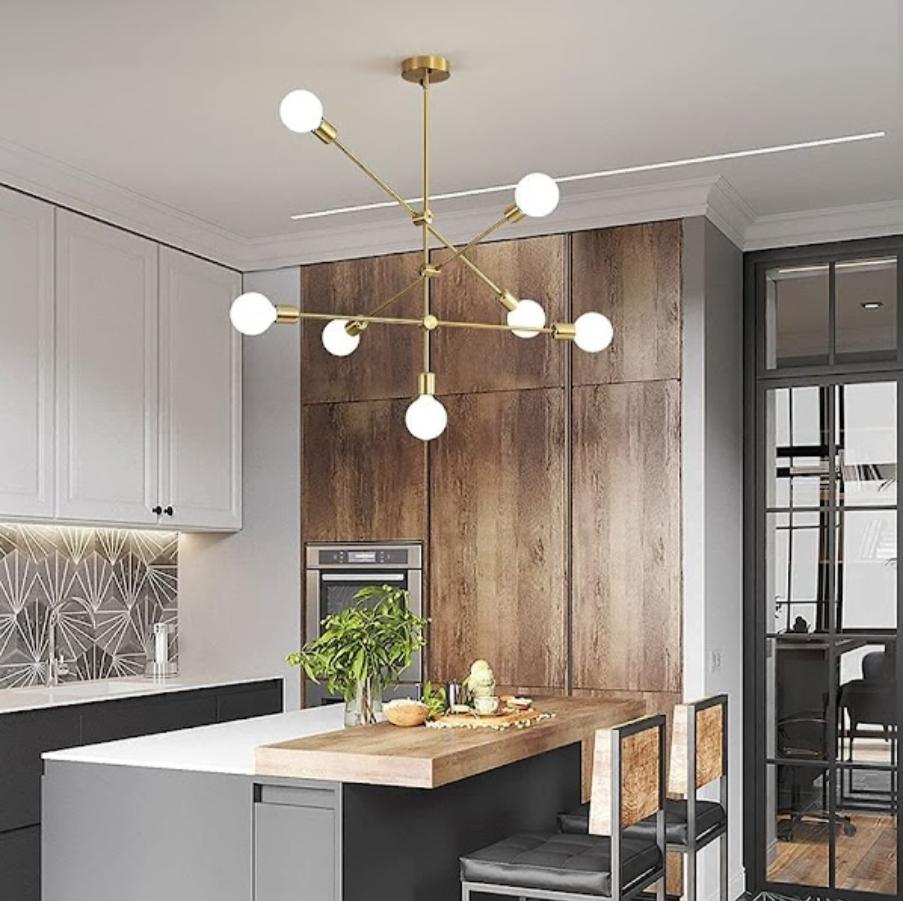 Modern Chandelier Lighting Sputnik Brass Ceiling Lamp Custom Home Decor Pendant Light Fixture Handmade New Home Gift Living Room Chandelier