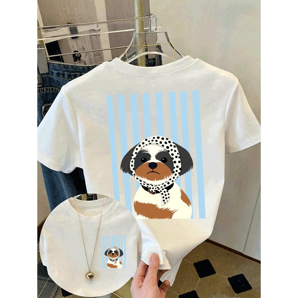 Animal Simple Women's Printed Top Casual Pure Cotton Versatile T-Shirts Women’s