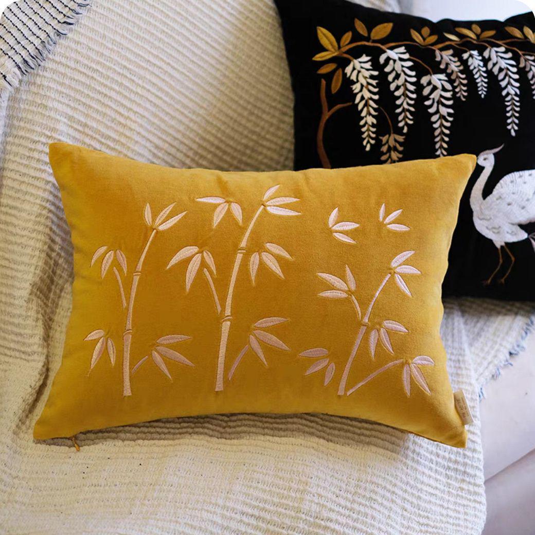 

Clearance: Pastoral Embroidered Cotton Linen Pillowcase for Sofa or Bedroom