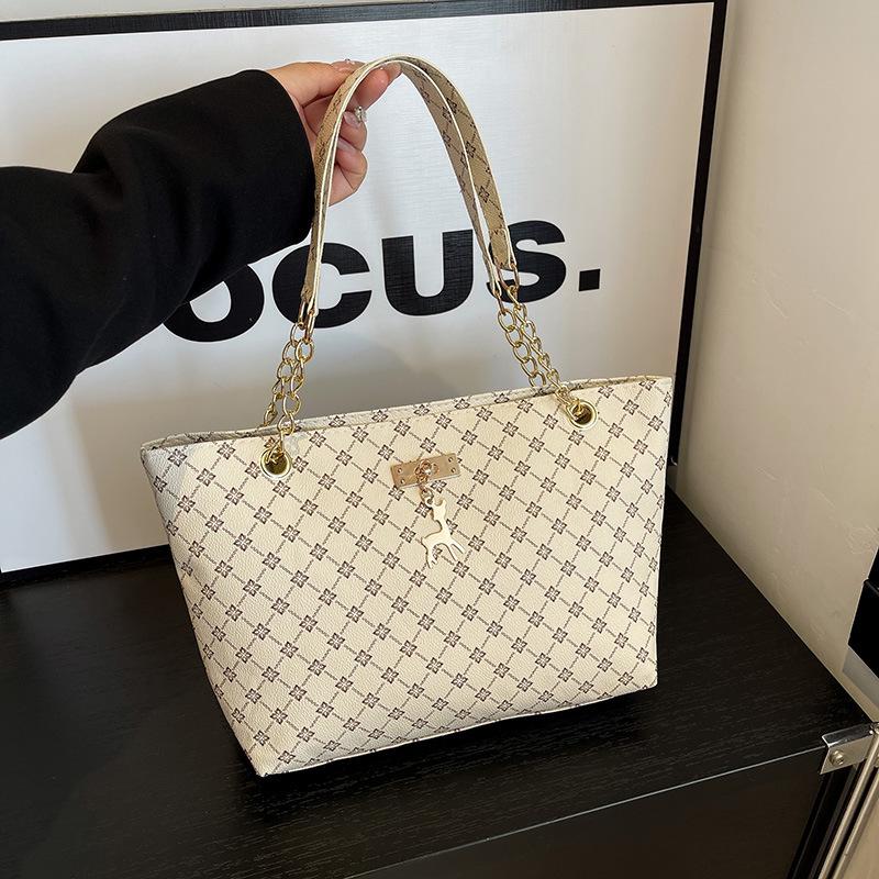 Dámská ramenní taška Tote s monogramem, velkokapacitní, podzim/zima 2025