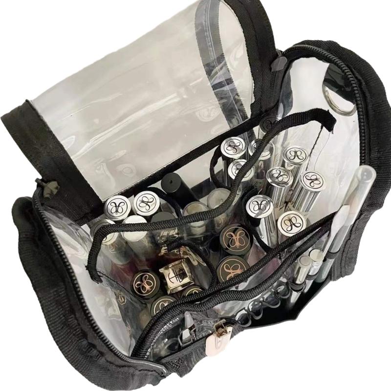 Viewable PVC Cosmetic Bag For Lip Products And Glosses Featuring Multiple Sections Simple To Transport