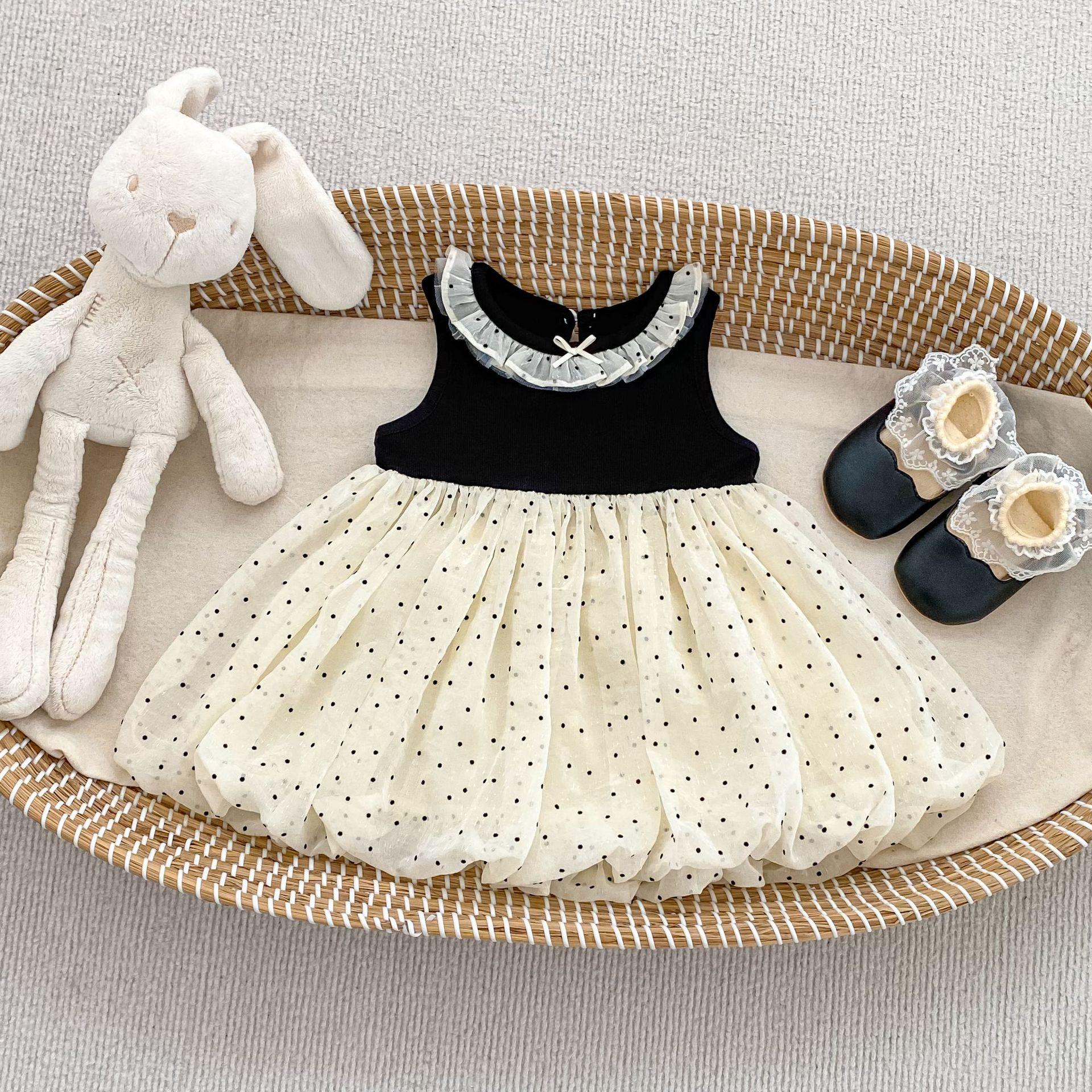 Baby Girl Summer Polka Dot Sleeveless Bloomer Dress Cute Princess Outfit for First Birthday 73