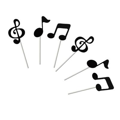 Quaver-förmige Tortenaufsätze (Einzelpackung) – Musikparty-Zubehör – Cupcake-Accessoires – Deko-Accessoires aus recycelbarem Papier