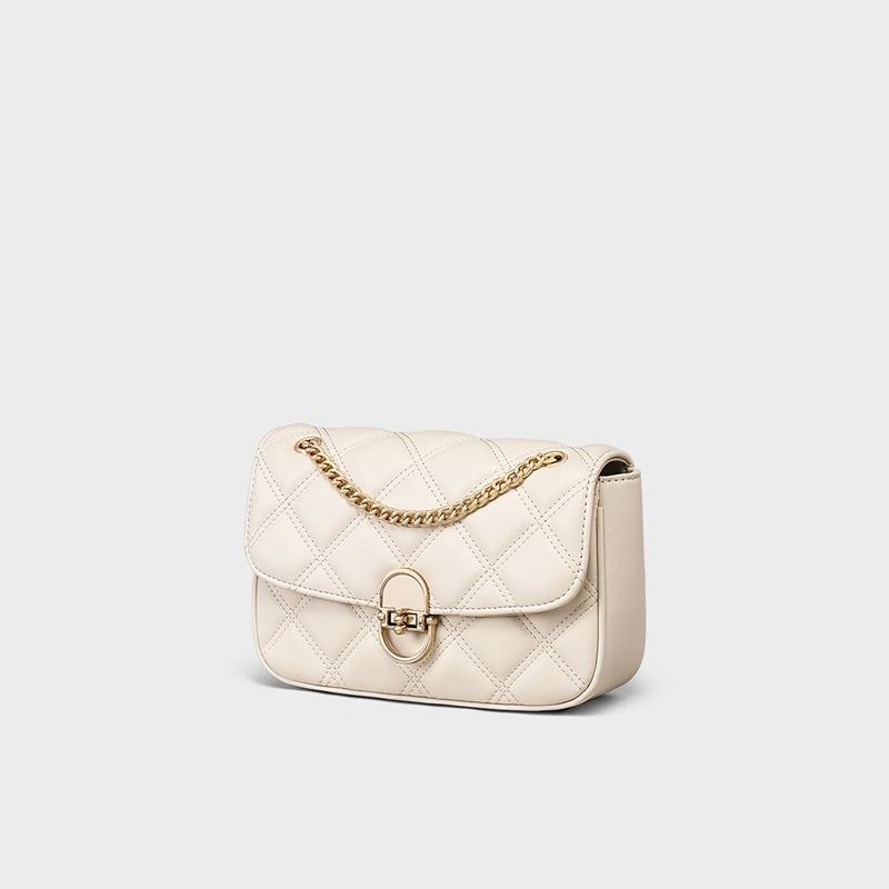 Bag Women's New Leather Women's Bag Crossbody Bag Rhombus Chain Premium Sense Shoulder Underarm Bag