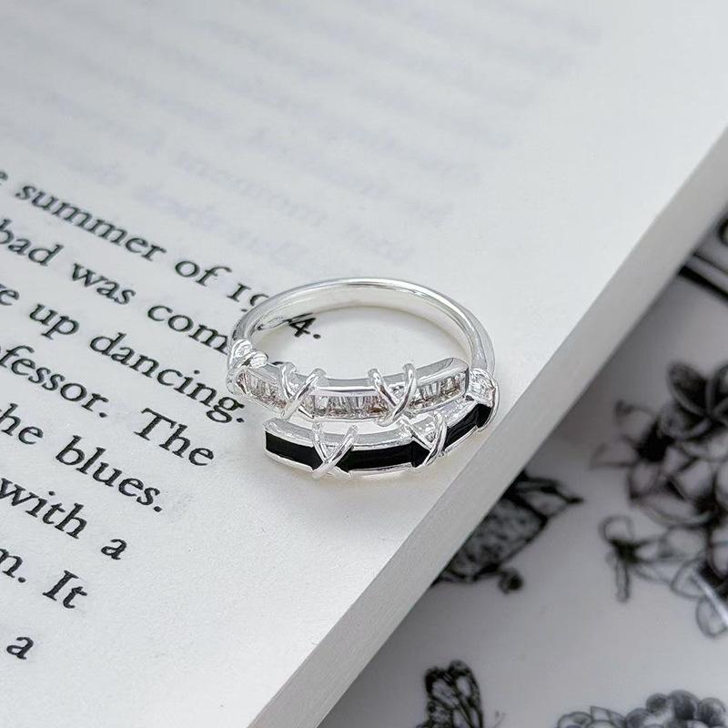 Seestern Zirkon Emaille Dopamin Retro Tropfglas Offener Ring Damen Süß Kühl Leichter Luxus Ring mit Hohem Tragegefühl Trend