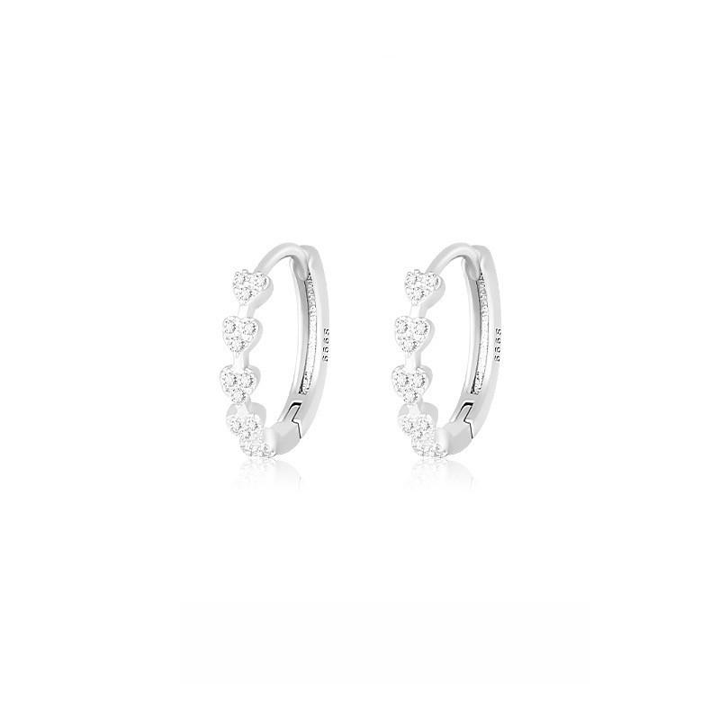 Love Zircon Stud Earrings Women's Earrings Niche Design Fashion Earrings Temperament Ins Style Versatile Earrings