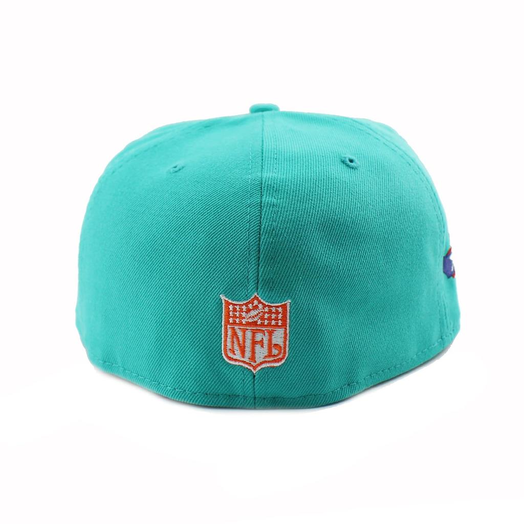 [New Era] Cap 59FIFTY Miami Dolphins NFL SUPER BOWL XIX PINK BOTTOM FITTED CAP TEAL MIAMI DOLPHINS Super Bowl Hat 5950 758 [Used]