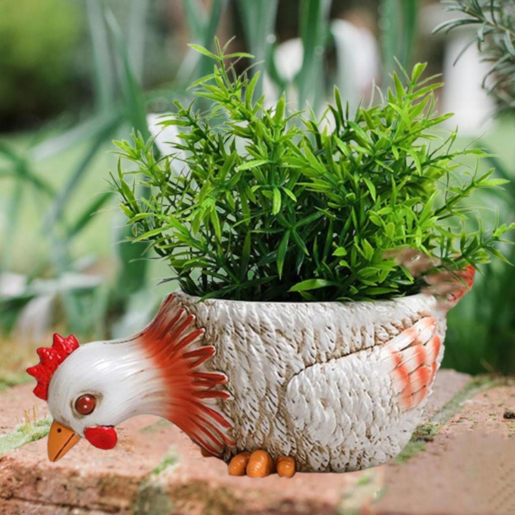 Animal Plant Pot Easter Flower Planter Funny Cute Ornament Figurine for Decoration Home Bedroom Balcony Desk Windowsill