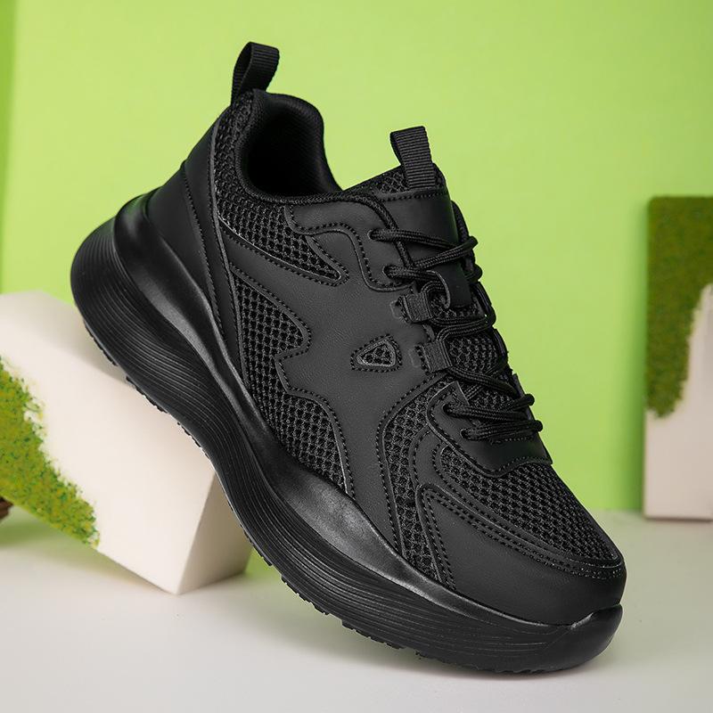 Thick-soled dad shoes women's leather spring, autumn and winter new breathable casual transportation mobile shoes versatile travel shoes