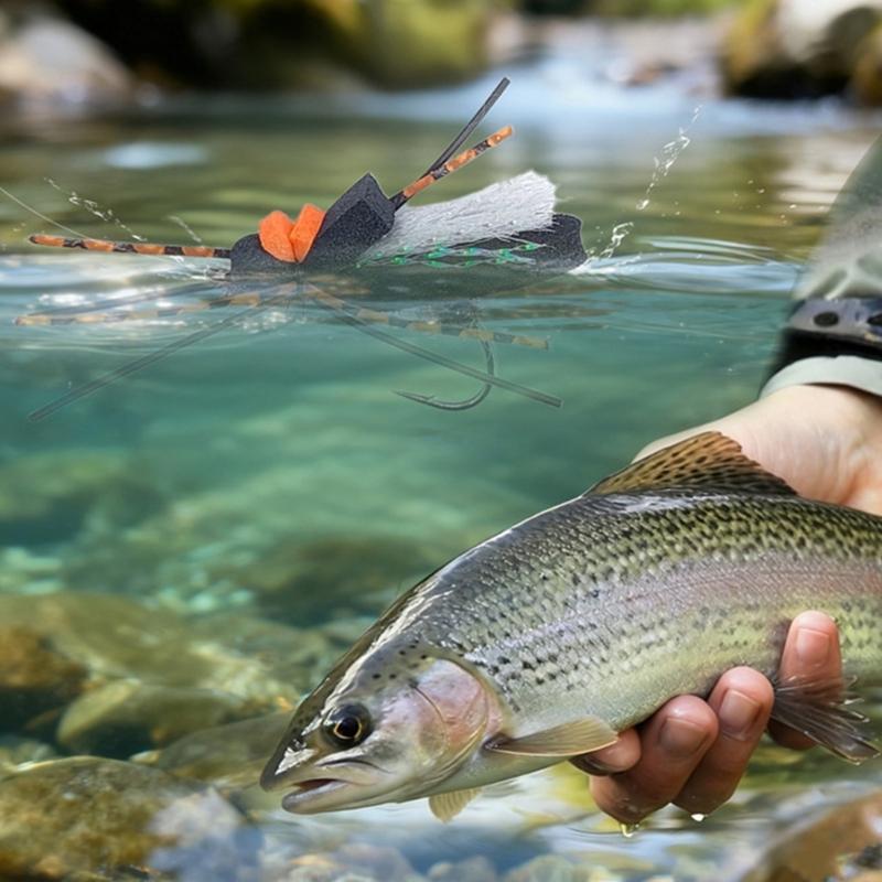 Fly Fishing Insect Fly Fishing Lures Fly Trouts Fish Baits Foam Head Hook Fly Fishing Tackle Sharpened Hook Fly Lures