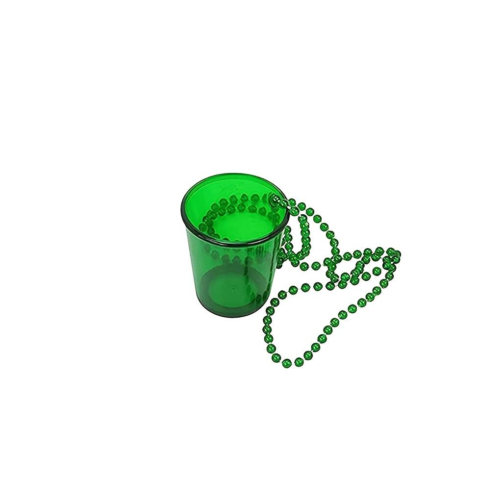 12 pezzi, Collana a catena di perline trasparente con coppa perfetta per feste di addio al celibato, festival della birra, Mardi Gras, bicchiere da vino in plastica per forniture e bomboniere per feste