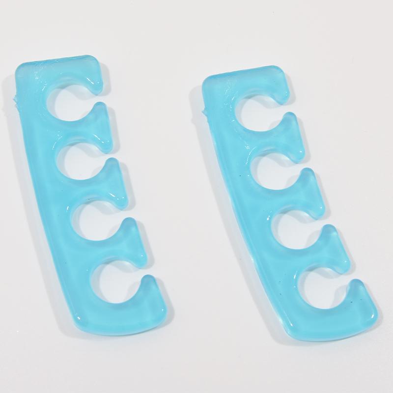 2 Stück (1 Paar)Weicher Zehentrenner aus Silikon, weiches Silikon, 5 Farben, flexible Finger-Zehen-Abstandshalter für Nagellack, Pediküre-Werkzeuge