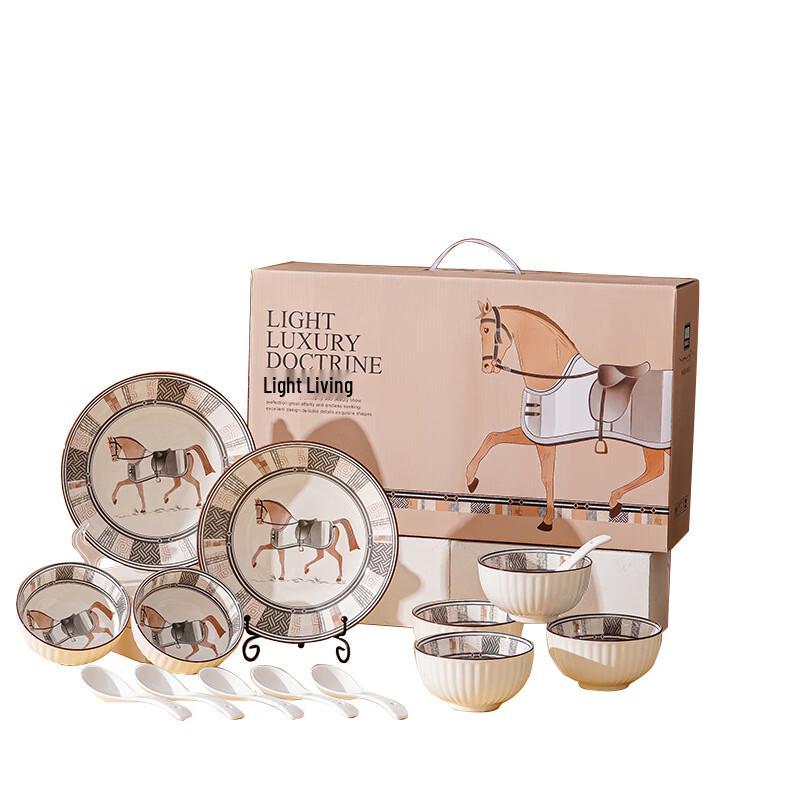 APLO 14-Piece Nordic Ceramic Dinnerware Set