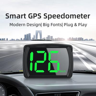 Digitaler Tacho Head-Up-Display Große Schrift Geschwindigkeit Echtzeitanzeige GPS km/h HUD für Alle Autos Autoelektronik Zubehör