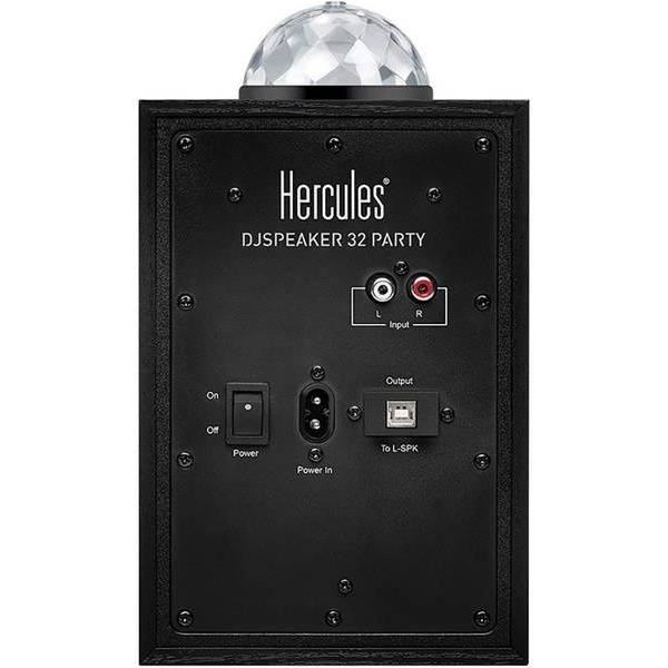 HERCULES DJSPEAKER 32 Party - Enceintes De Monitoring Actives - 2 X 15 Watts RMS - Dome Lumineux (4 Modes) - Noir