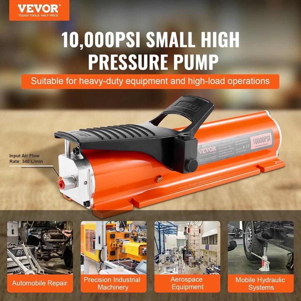 Air Hydraulic Pump Air Actuated Foot Pump 10,000PSI Frame Machine Pump