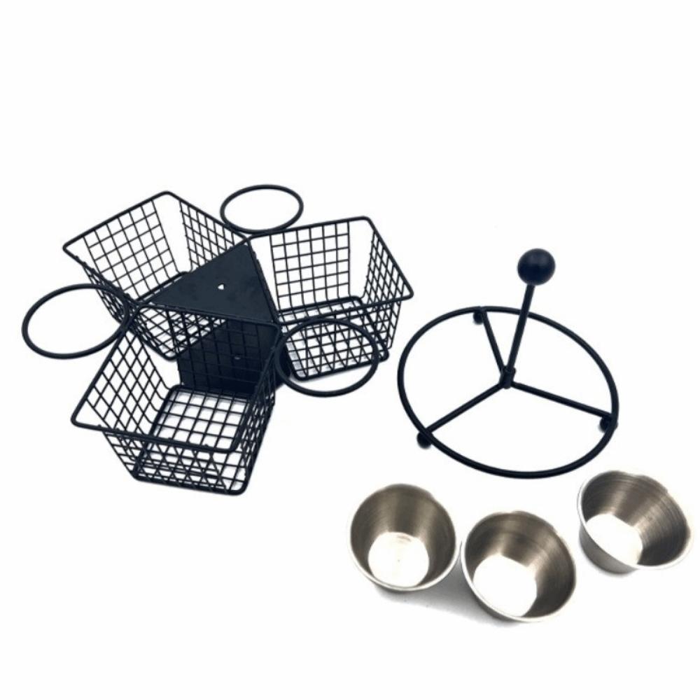 Stabiler drehbarer Pommeskorb mit Dip-Becher Frittierkorb Snackkorb Restaurant