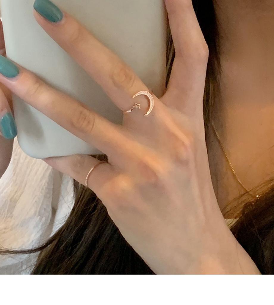 Light luxury fashion high sense pearl zircon copper ring women's design sense retro personality open index finger ring simple