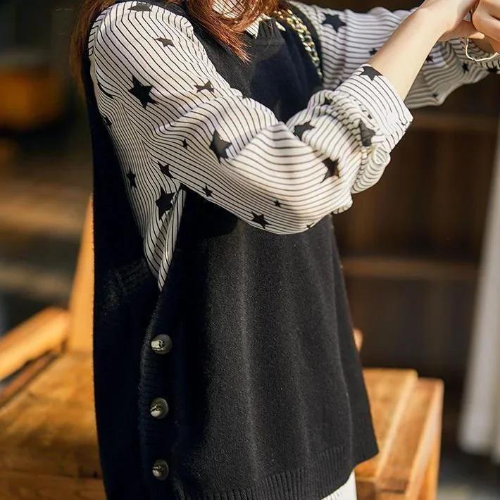 Woman Sweaters Sleeveless Knit Vest Loose Round Neck Sweater Female Femme Chandails Pull Hiver
