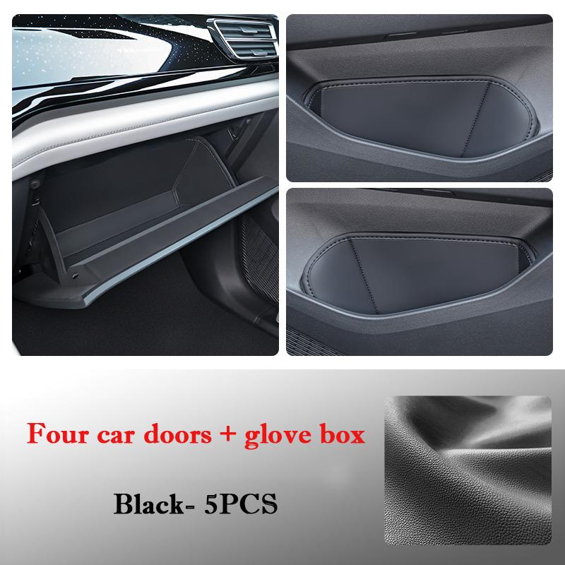 Car Door Slot Storage Pad Leather Door Groove Protective Mat Glove Box Storage Barrel for Volkswagen ID.4 Crozz ID.4 X 2025-2025