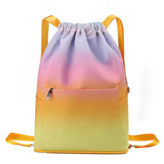 Drawstring Gym Backpack Waterproof Gradient Color Basketball Bag Foldable Sports Backpack for Men Women Soccer Training Swimmers