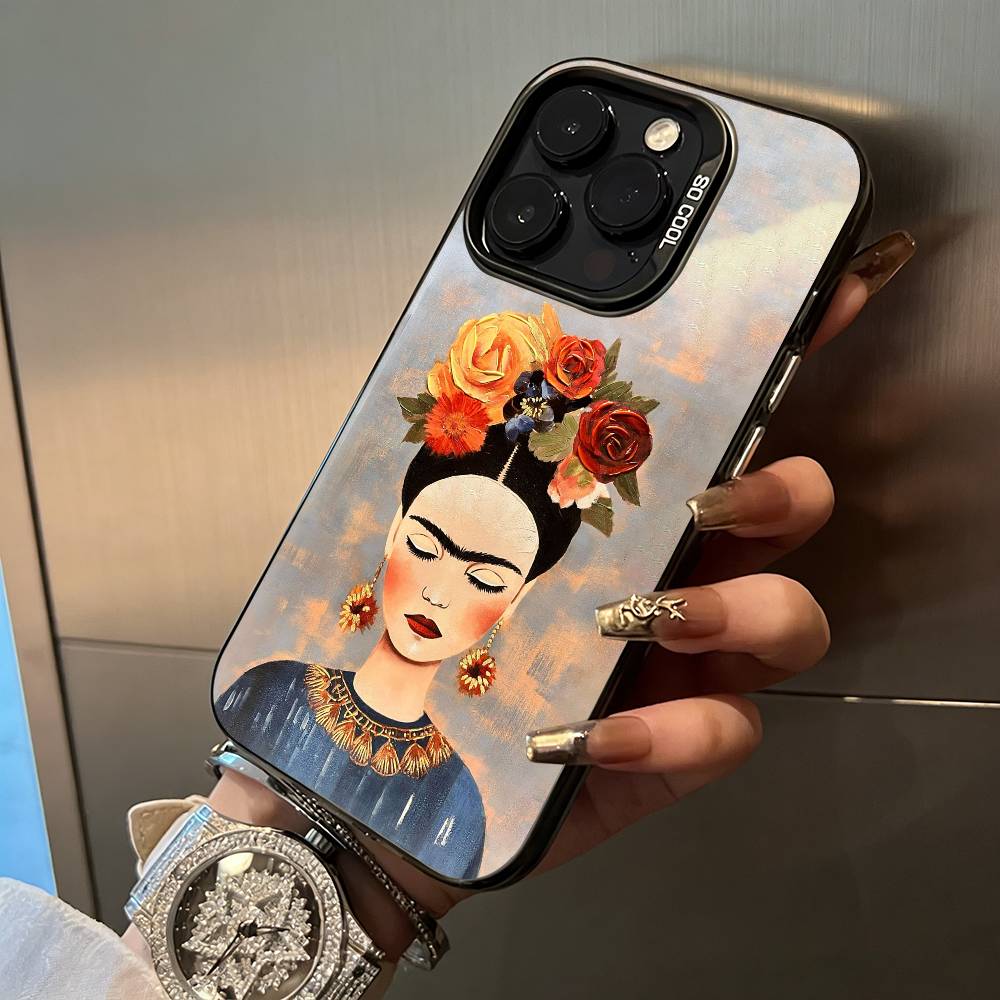 Θήκη Κινητού A-Artist F-Frida K-Kahlos Για IPhone17 16 11 12 13 14 15 16 Pro Max Plus Κάλυμμα Χρωματιστό Ασημί Funda Bumper