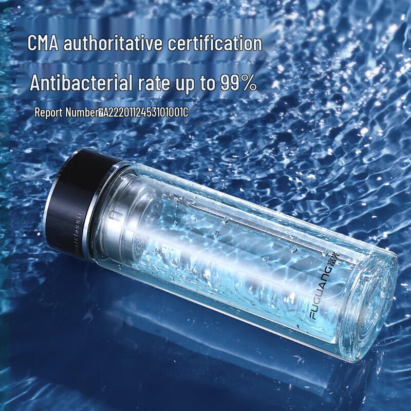 Fuguang Antibacterial Double-Layer Glass Cup