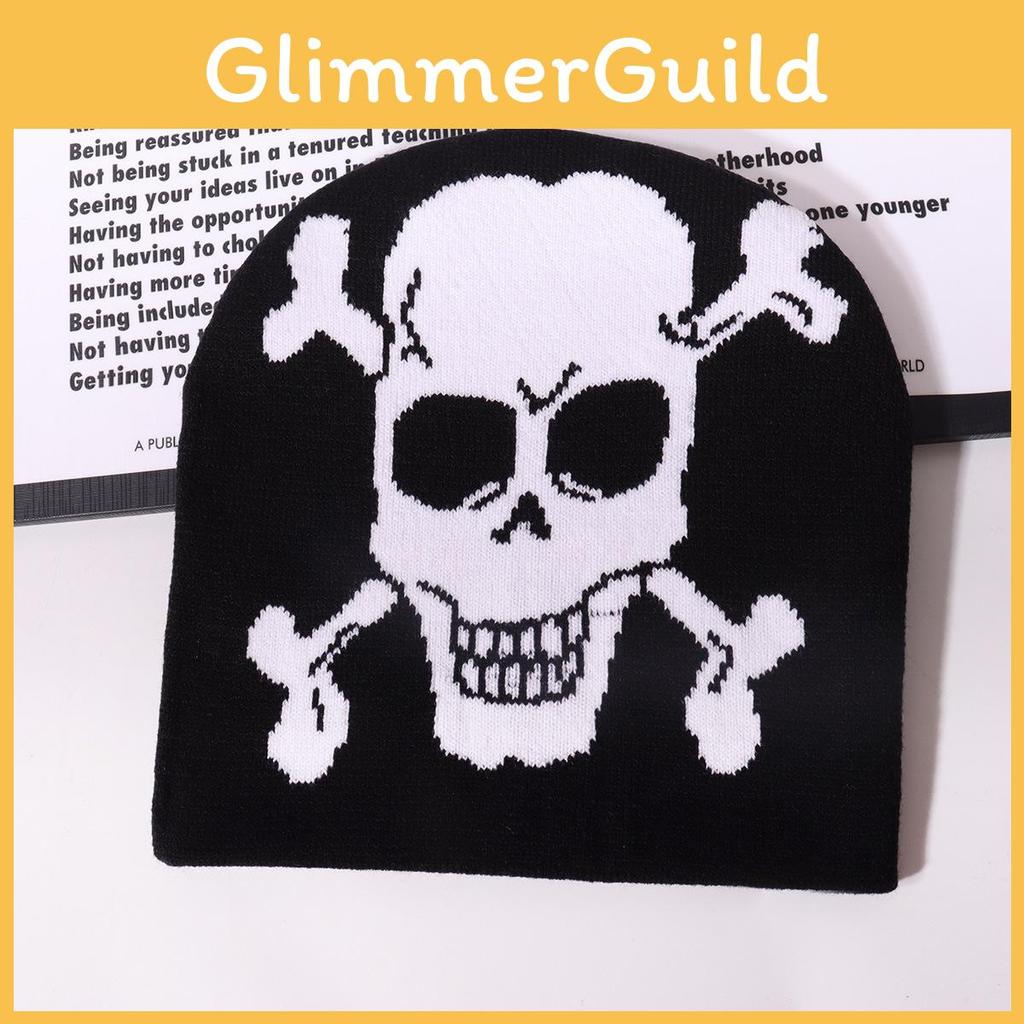 Skull Pattern Knitted Hat With Warmth For Streetwear And Halloween Winter
