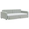 VidaXL Daybed with Trundle and Drawers Light Grey 90x200cm Velvet 3197001