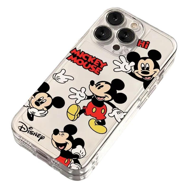 Mickey Cartoon Apple 15/14/13 Phone Case 14Promax Transparent 15Pro Soft Cute 11/12 All Inclusive