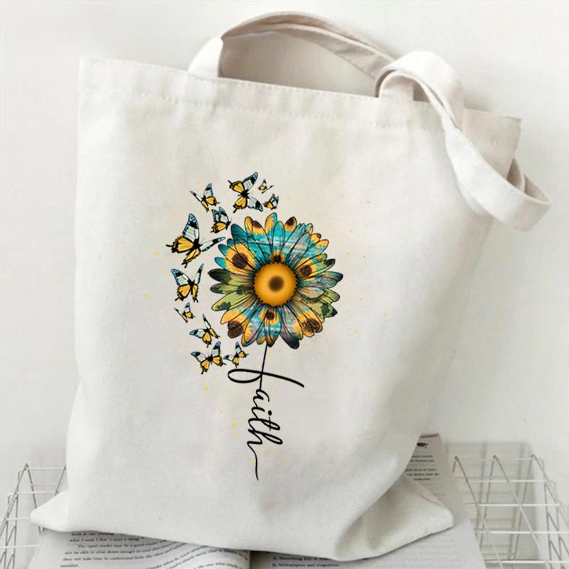 Borsa a Tote in Tela Girasole e Ape Versatile Borsa a Spalla da Sottobraccio per Lavoro Scuola Pendolarismo