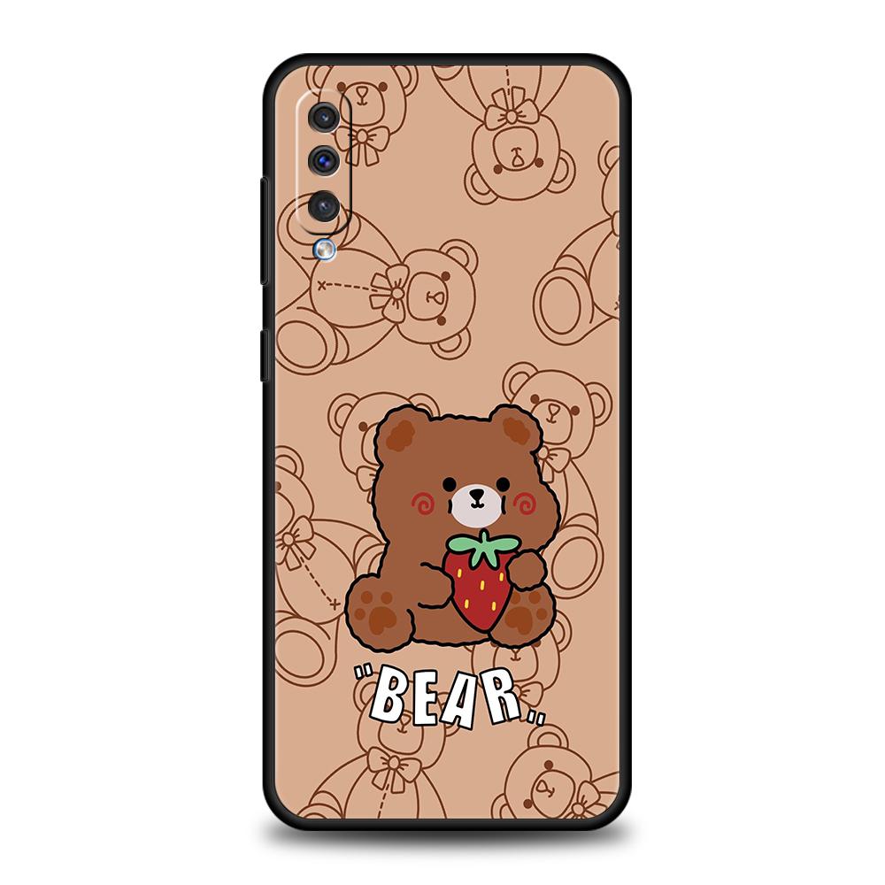 Cute BEAR Phone Case For Samsung Galaxy A15 A13 A51 A71 A41 A31 A21S A11 A03S A05 A12 A32 A52 A22 A23 A25 A33 A53 A73 5G Cover