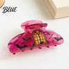 Dark Style Hair Accessory Claw for Women Halloween Themed Clip with Pumpkins Bats Multi-hair Bundle Skeletons Prints Transparent Acrylic Shark Claw,