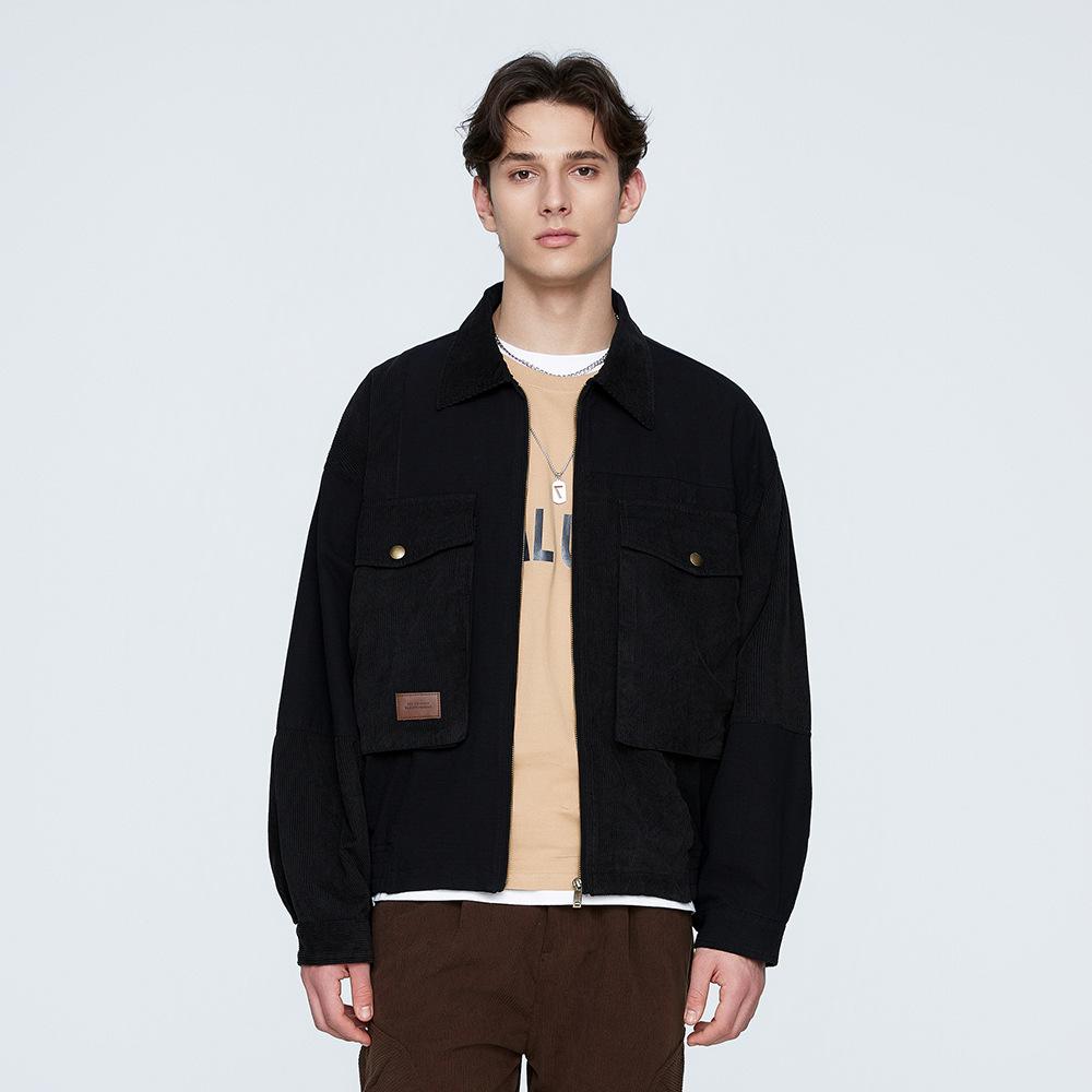 Spring and Autumn Men's Japanese Work Style Thin Jacket Contrasting Color Design Outdoor Casual Personality Versatile