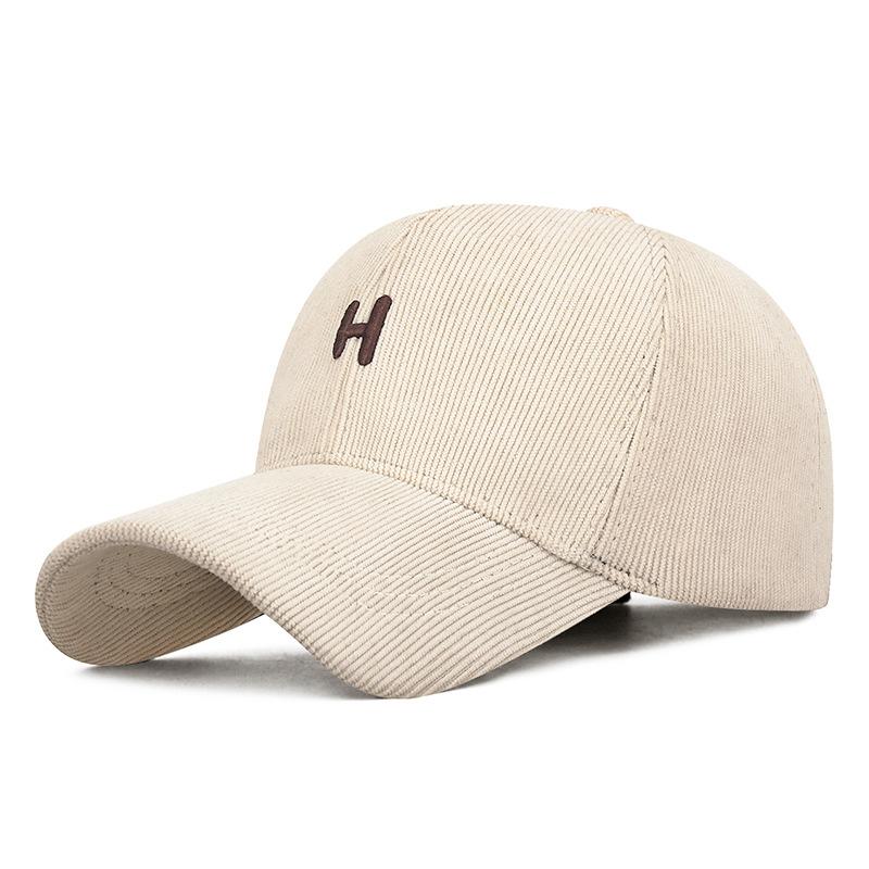 Autumn Winter Embroidery Letters Corduroy Cap Men Women Velvet Warm Baseball Cap