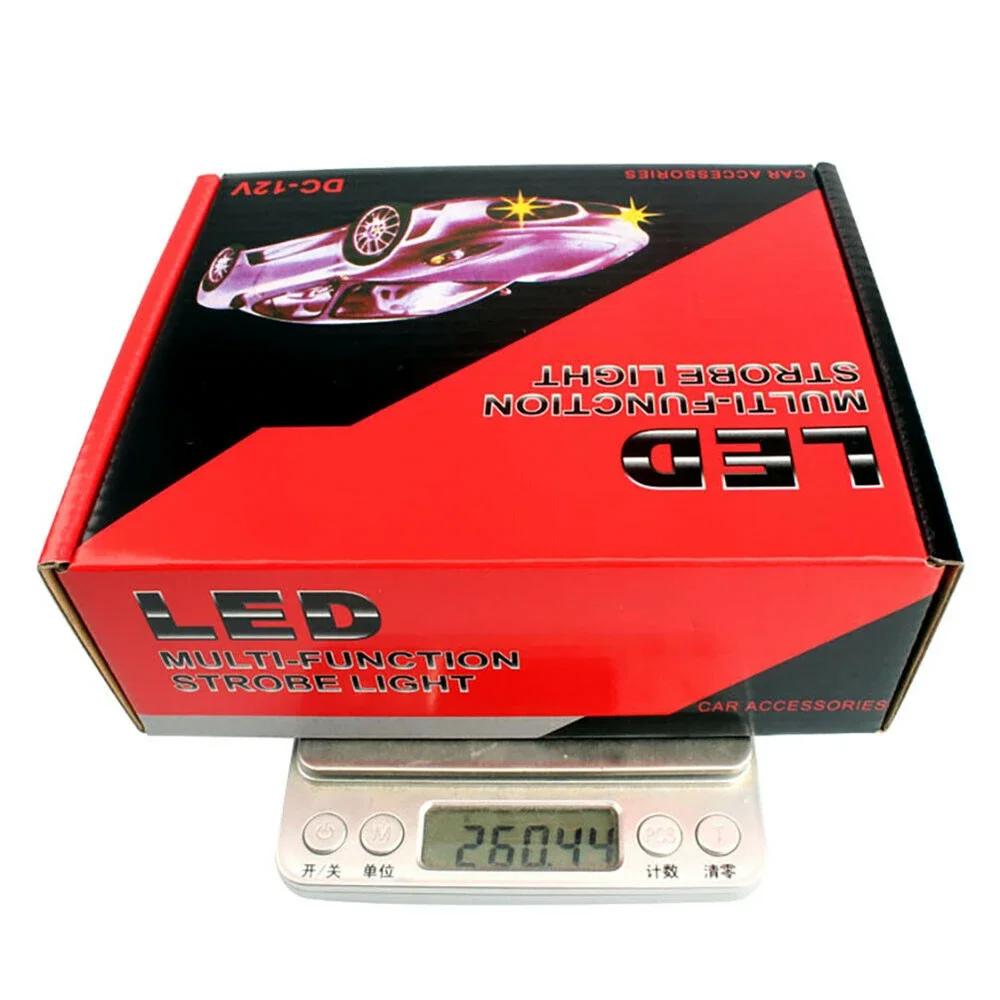 Car Strobe Flashlight Flash Light Truck 12V DC PS+ABS Red/Blue Truck 4 X Strobe Light Car Wireless Remote Control