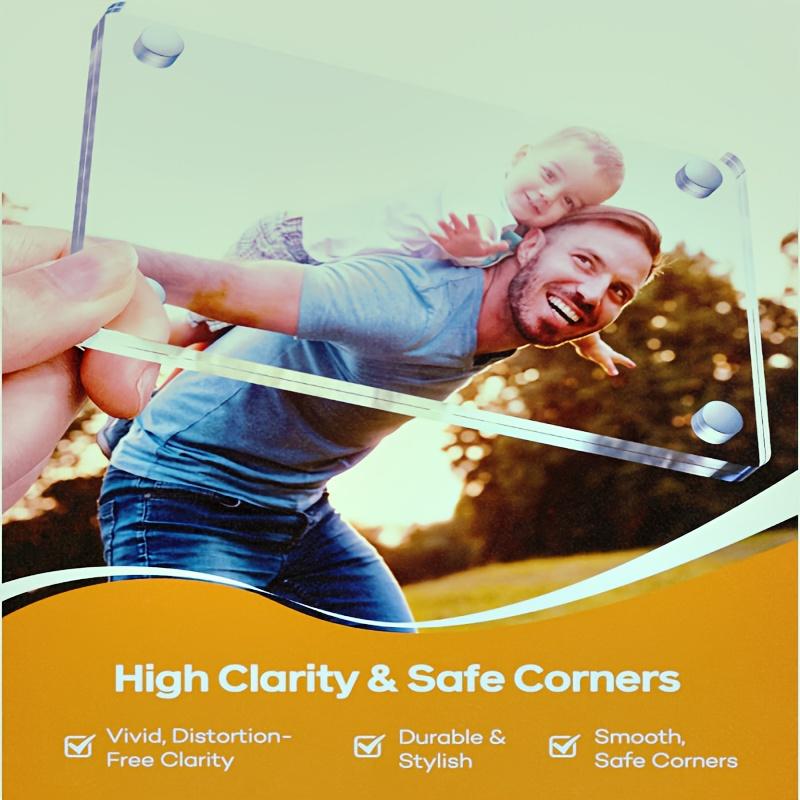 2-piece Magnetic Car Sun Visor Photo Clip - Transparent Acrylic Display, Car Sun Visor, Easy To Install Vehicle Accessories