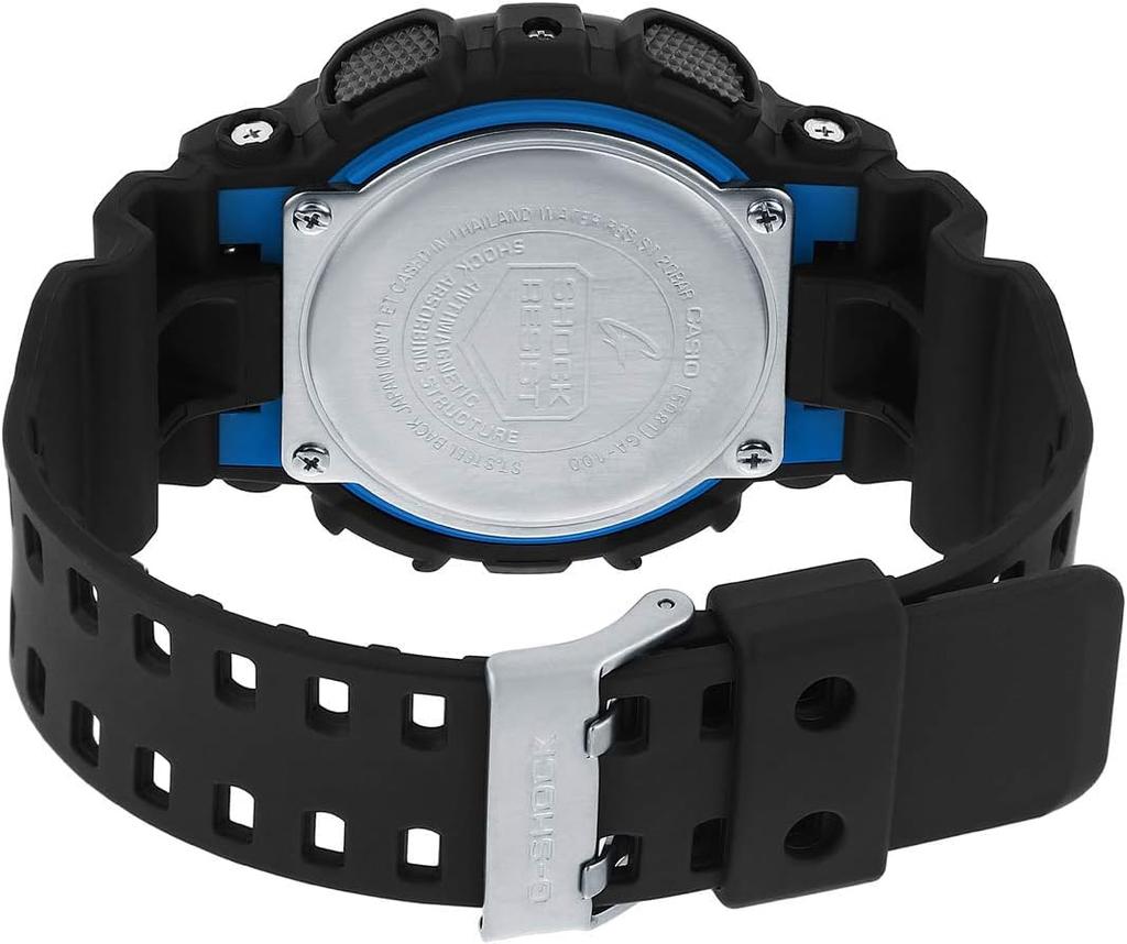 Casio G-Shock GA-100-1A2 Ana-Digi Magnetic Resistant Men's Watch Black Blue (Parallel Import)