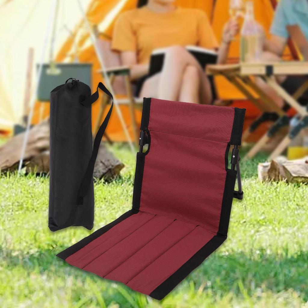 Chair Ergonomic Floor Seat Folding Mat with Support Portable Oxford Canvas Armchair Suitable for