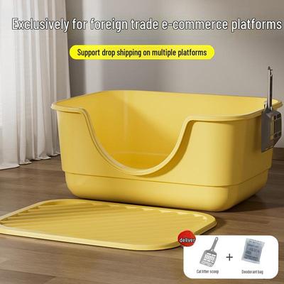 Extra große spritzwassergeschützte offene Katzentoilette für Kätzchen