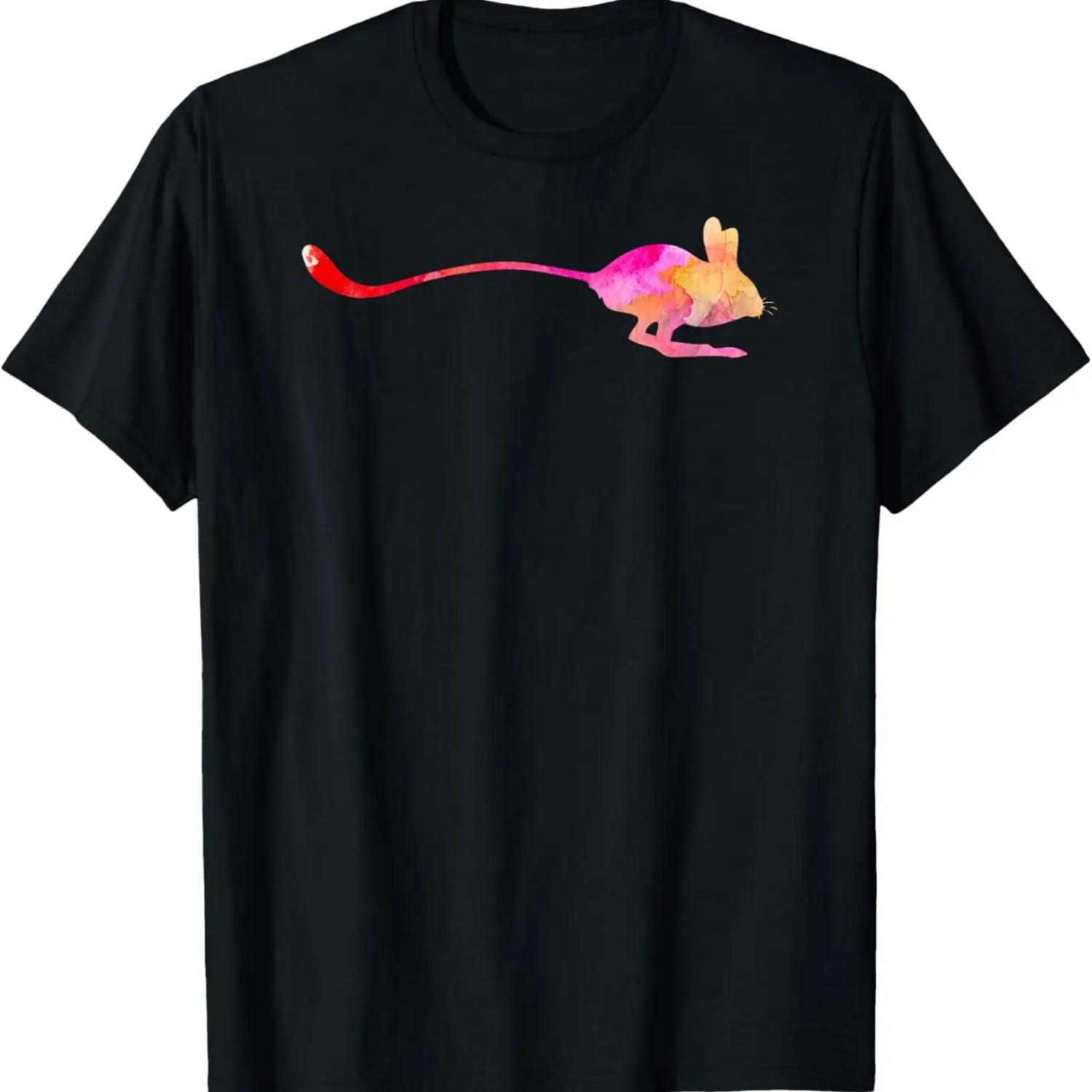 Kangaroo Rat Watercolor T-Shirt, Painting Watercolor T-shirt S чёрный