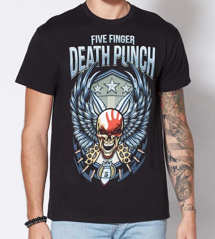 

Five Finger Death Punch 5FDP SKULL WINGS - WING SHIELD T-Shirt NEW Official XL