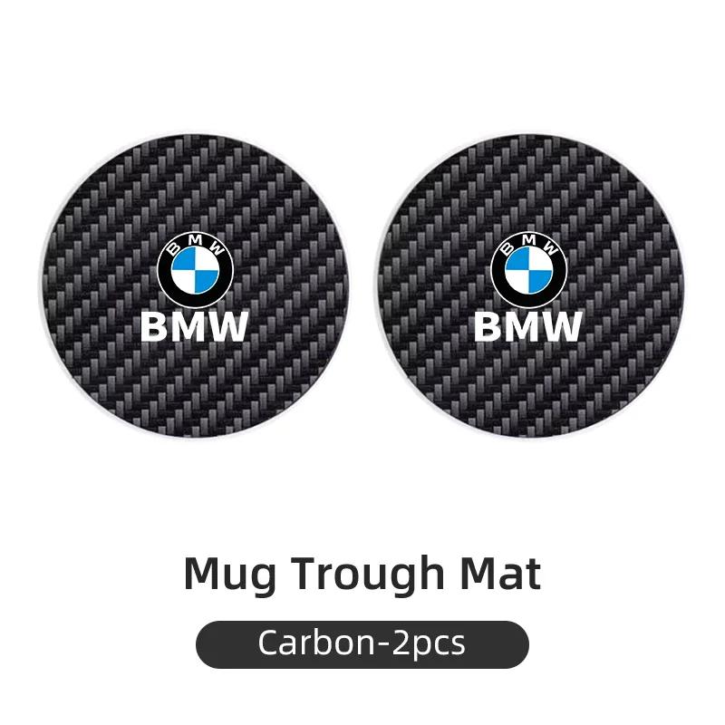 2025 Car Carbon Leathe Coasters Pads  Centre Console Cup Non-Slip Mats For BMW E30 E34 E36 E39 E46 E52 E53 E60 E61 E62 E70 E